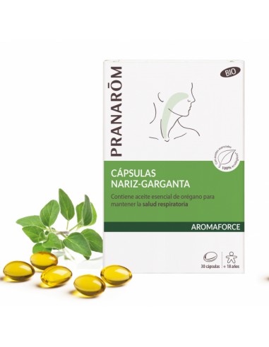 PRANAROM AROMAFORCE NARIZ GARGANTA 30 CAPSULAS